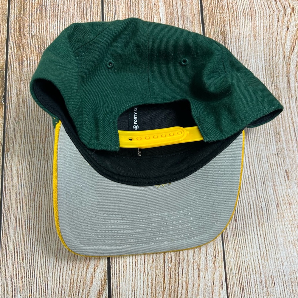 Oakland A’s Baseball MLB Snapback Hat 47 Brand Green Yellow - Picture 7 of 7